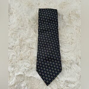 Joseph Abboud Navy and Gold Geometric Tie